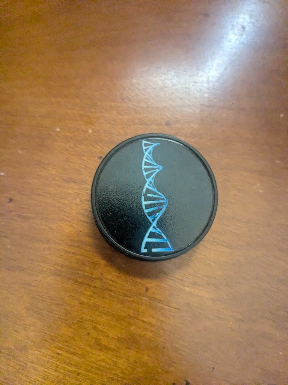 Never Used Blue DNA Double Helix Design Black Phone Grip